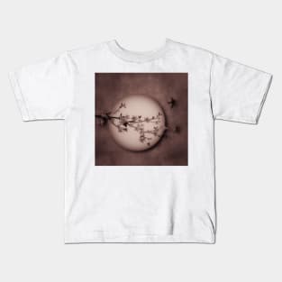 Cherry Blossom Moon In Copper Tone Kids T-Shirt